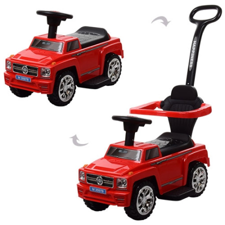 фото Детская каталка-толокар Bambi M 3597B-3 с родительской ручкой (красная)