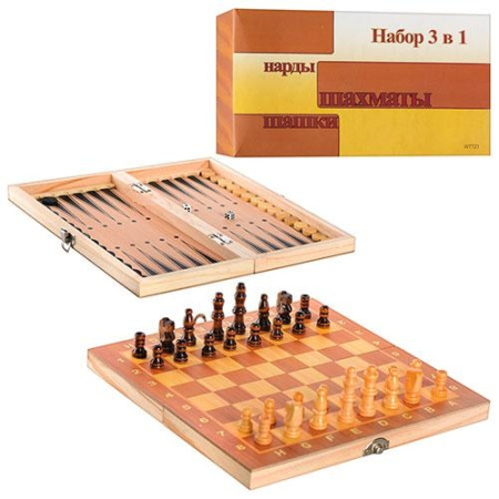 фото Шахматы шашки нарды 3 в 1 C 10843