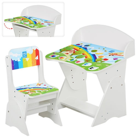 фото Регулируемая парта со стульчиком ML-315-11-1 (белая)