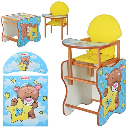 фото Стульчик трансформер для кормления Vivast М V-110-14 (мишка)