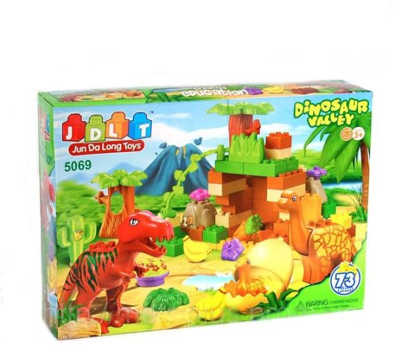 Детский игровой конструктор JDLT 5069, Динозавры на 73 детали