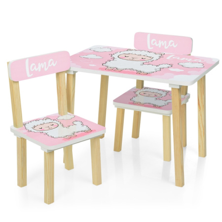 фото Детский столик со стульчиками 501-72 Лама деревянный