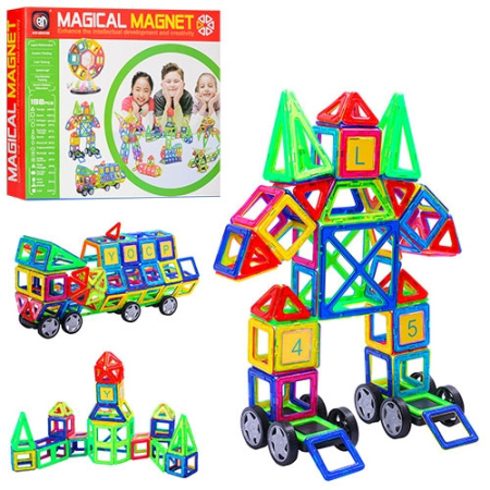 фото Детский магнитный конструктор 706 транспорт (198 деталей)