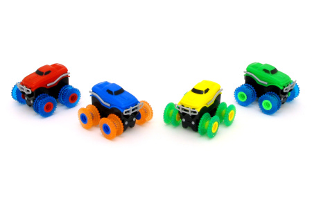 фото Машинки на бат. Trix Trux набор 2 машинки с трассой (красный+желтый)