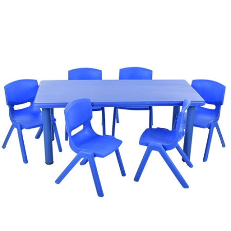 фото Детский столик со стульчиками TABLE1-4 регулируемая высота (синий)