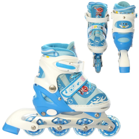 фото Раздвижные ролики для детей A 19200-2-S(31-34) алюминиевая рама (синие)