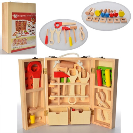 фото Деревянный набор инструментов MD 0999 в чемодане (25 деталей)