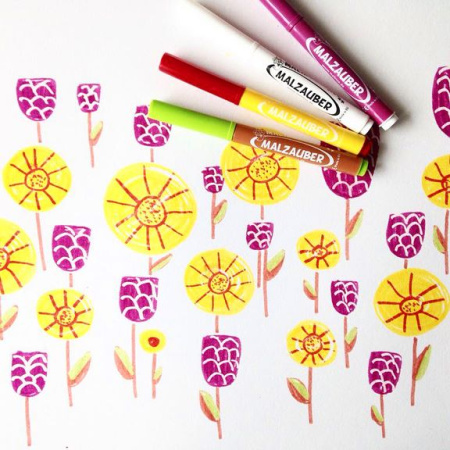 фото Волшебные фломастеры меняющие цвет MALINOS Malzauber 25 (12+9+4) шт