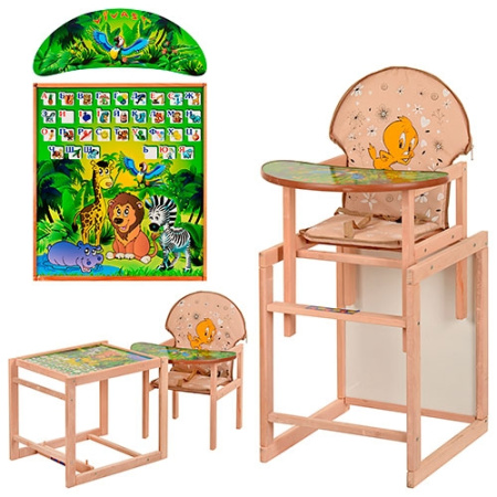 фото Стульчик для кормления Vivast М V-122-7 трансформер (азбука джунгли)