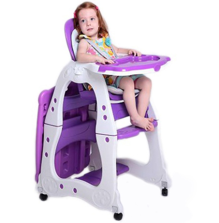 фото Детский стульчик для кормления M 2429-9 2в1 трансформер (столик и стульчик) сиреневый