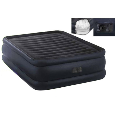 фото Надувная велюровая кровать INTEX 64440 со встроенным насосом (203-152-56 см)