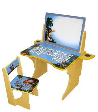 фото Регулируемая парта с мольбертом «Мадагаскар»