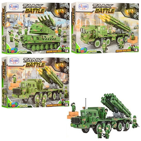 фото Конструктор для детей 1312-15-16 военная машина (613 деталей)