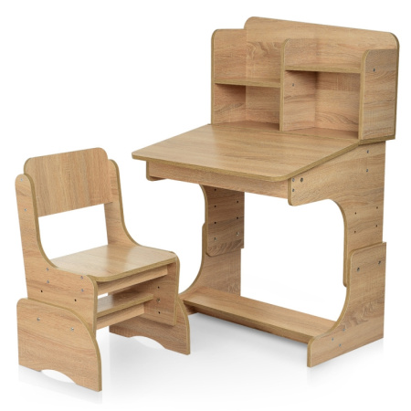фото Детская парта-растишка F 2071A со стульчиком и регулировками (дерево)