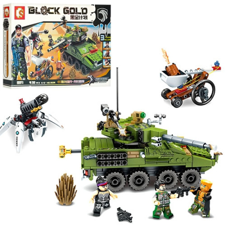 фото Детский конструктор 11694 военный танк (438 деталей)