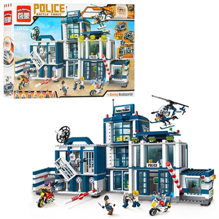 фото Конструктор для детей BRICK 1918 полицейский участок (951 деталь)