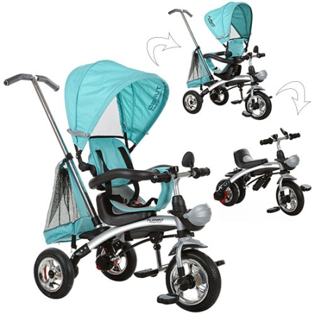 фото Велосипед – беговел ITRIKE M 3212A-1 TURBO TRIKE 2в1 (голубой)