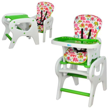 фото Стульчик для кормления M 0816-8 столик детский бело-зеленый