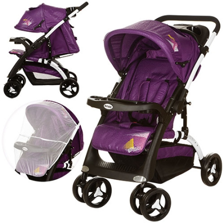 фото Детская коляска - книжка C18-F-9 с перекидной ручкой (фиолетовая)
