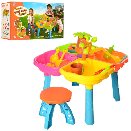 фото Детский столик-песочница 9810 со стульчиком и аксессуарами