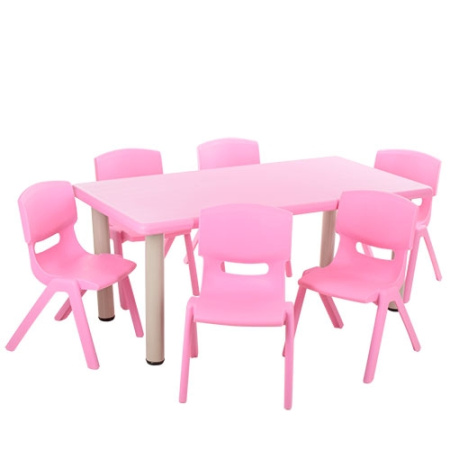 фото Детский столик со стульчиками TABLE1-8 регулируемая высота (розовый)