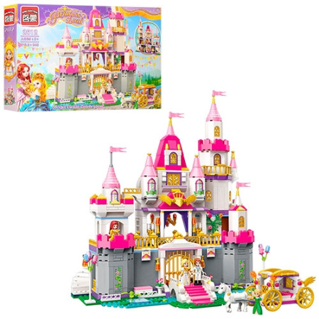 фото Конструктор для девочки Brick 2612 замок принцессы с каретой (940 деталей)