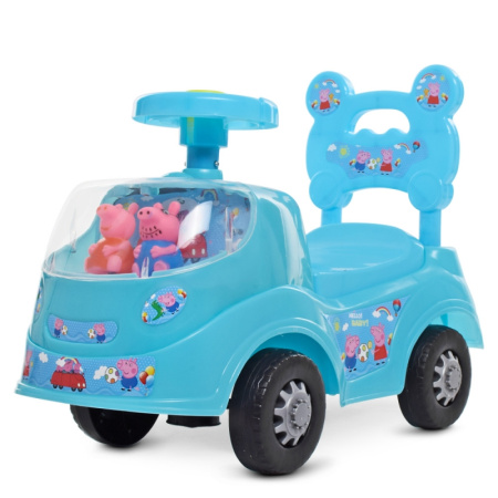 фото Детская каталка толокар Свинка Пеппа 228-4 музыка и свет (голубая)