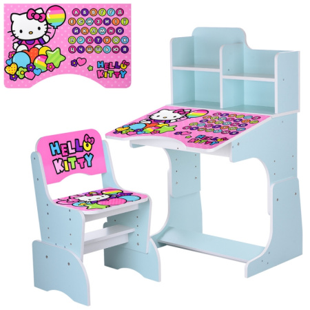 фото Детская парта растишка Hello Kitty W 2071-64-5 со стульчиком (мятная)