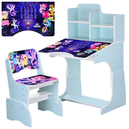 фото Парта-растишка для детей W 2071-65-4 Маленькая Пони со стульчиком (мятная)