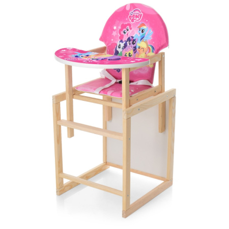 фото Деревянный стульчик для кормления М K-122-9PU Little Pony трансформер ремни экокожа