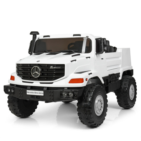 фото Детский джип Mercedes Zetros M 3990EBLR-1 с кожаным сиденьем (белый) фото Детский джип Mercedes Zetros M 3990EBLR-1 с кожаным сиденьем (белый)