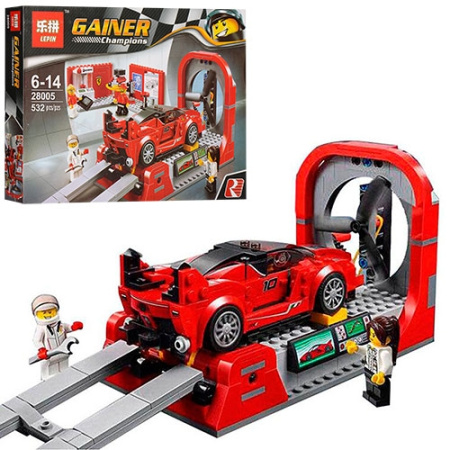 фото Детский конструктор 28005 СТО гоночная машина (532 детали)