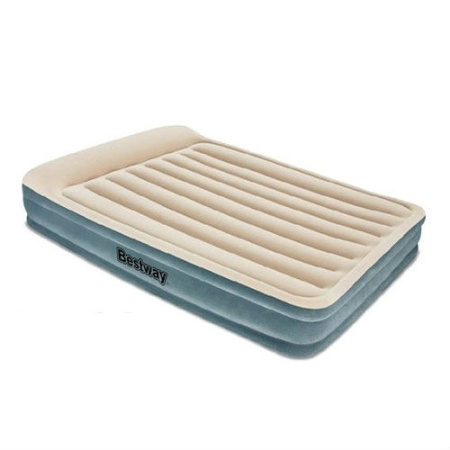 фото Велюровая двухспальная кровать BW 67534 с подголовником и встроенным насосом 220V