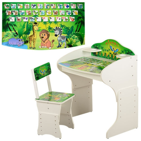 фото Парта растишка Vivast MV-901-7 (белая джунгли)