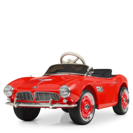 фото Детский электромобиль ретро BMW M 4169EBLR-3 с кожаным сиденьем и радиоуправлением (красный)