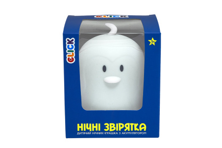 фото Детский ночник-игрушка Click "Hічні звірятка" Пингвин 12 см