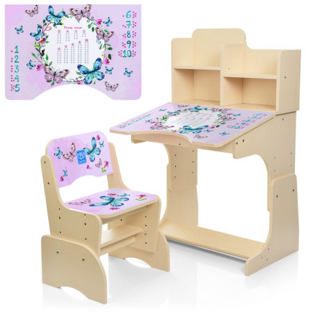 фото Детская парта Bambi B 2071-38-6 Бабочки с полочками (венге)