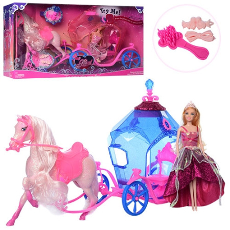 фото Карета 83142 с куклой, лошадью и аксессуарами