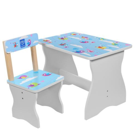 фото Детский деревянный столик со стульчиком 504-39 Птички