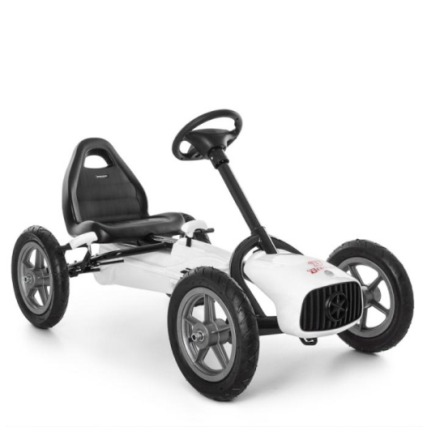 Металлический педальный карт Bambi M 4119-1 надувные колеса (белый)