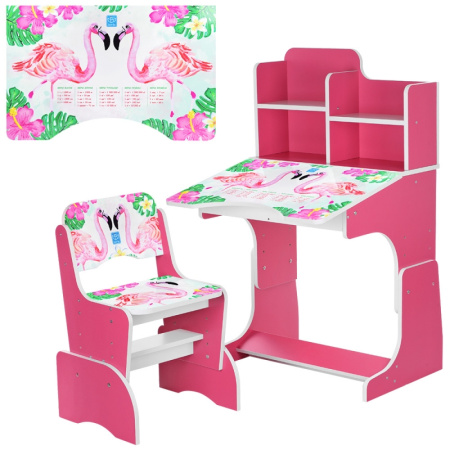 фото Детская парта-растишка Bambi B 2071-41-8 Фламинго со стульчиком (малиновая)