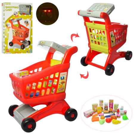 фото Игровая тележка-супермаркет XS-14059A с кассовым аппаратом и продуктами