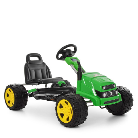 фото Железный педальный карт Bambi M 4118-5 ручной тормоз и ЕВА колеса (зеленый)