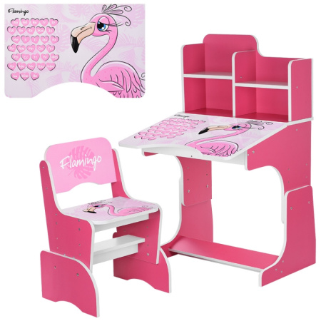 фото Парта-растишка для детей W 2071-74-5 Фламинго регулируется высота (малиновая)