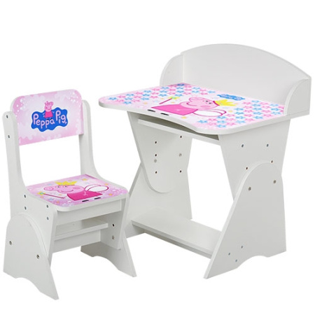 фото Регулируемая парта со стульчиком ML-315-07-1 Peppa pig (белая)