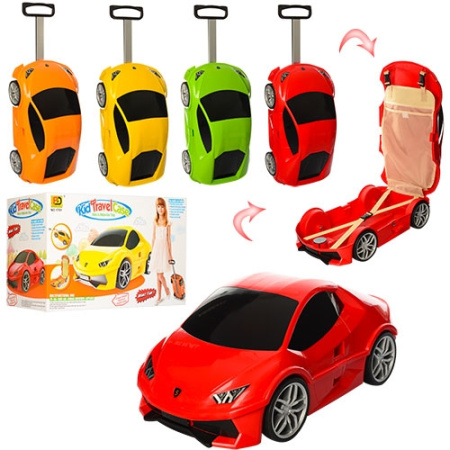 фото Детский чемодан-машина MK 1214 выдвижная ручка на колесах