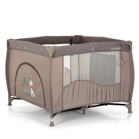фото Квадратный манеж для детей El Camino ME 1030 ARENA Beige Len с входом (бежевый)