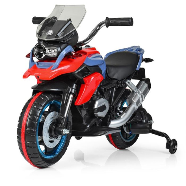 Детский мотоцикл Bambi M 3897L-3 светящиеся колеса и кожаное сиденье (красный)