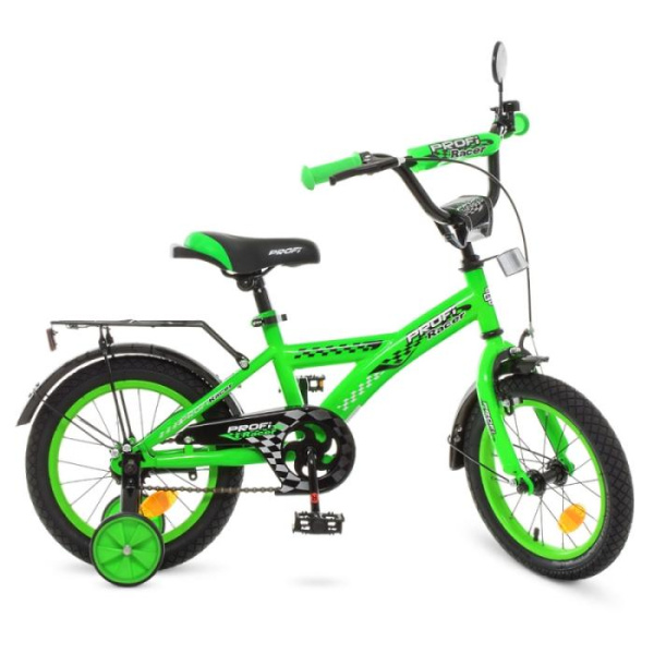 Двухколесный велосипед для детей 14 дюймов Profi T1436 Racer (зеленый)