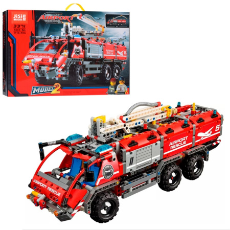 фото Детский конструктор спасательный траспорт для аэропорта 3371 поражная машина (1110 деталей)